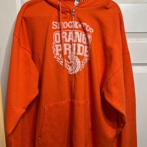 Orange Fleece Full Zip Hoodie - Anheuser-Busch Shock Top Beer, 2XL Sweatshirt